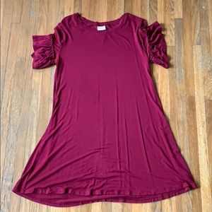 Dark Red T-Shirt Dress